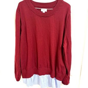 Croft & Barrow Burgundy Layered Sweater